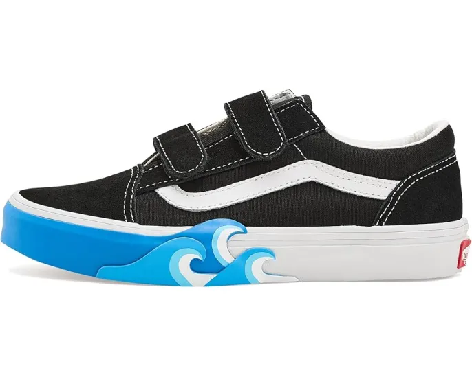 Кроссовки Vans Kids Old Skool V Wave с верхом из замши и холста на липучках