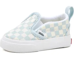 Слипоны Vans Kids Slip On V из холста с боковой липучкой и мягким воротником