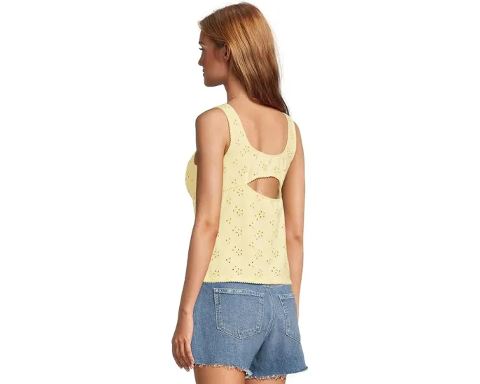 Топ ками Free People Full Bloom с ажурными прорезями и квадратным вырезом