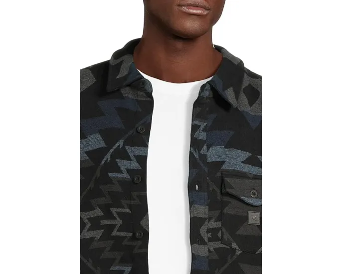 Рубашка-шакет Hurley Santa Cruz Jacquard с геометрическим принтом