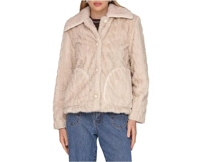Avec Les Filles куртка High Pile Fleece из искусственного меха бежевого цвета
