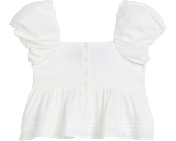 Блузка Janie and Jack с вышивкой и короткими рукавами буф