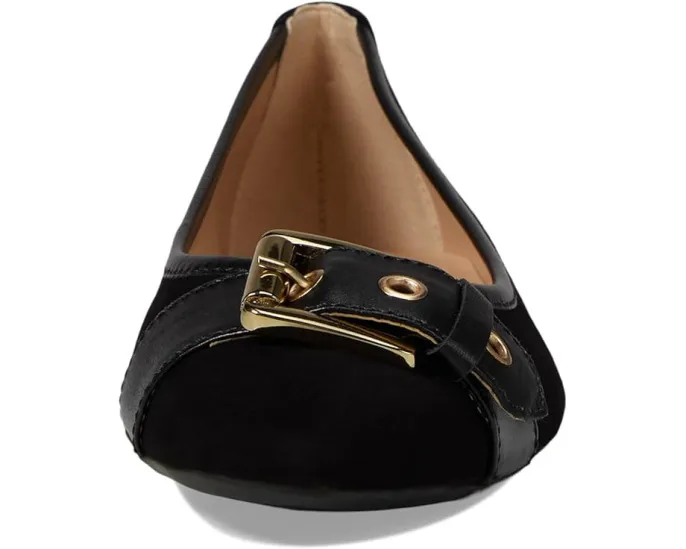 Балетки French Sole Ditto из замши с декоративной пряжкой