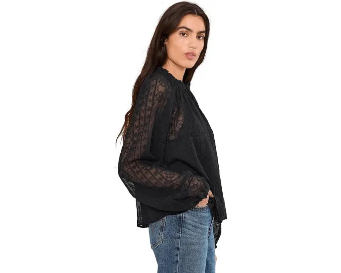 Топ Madewell Nayla Lace с кружевом и рюшами в богемном стиле
