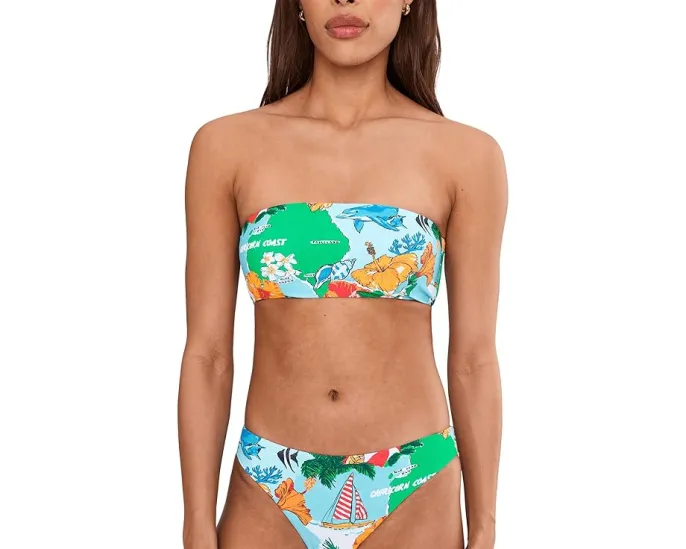 Топ бандо Seafolly Viva Vacation с принтом и съемными чашками