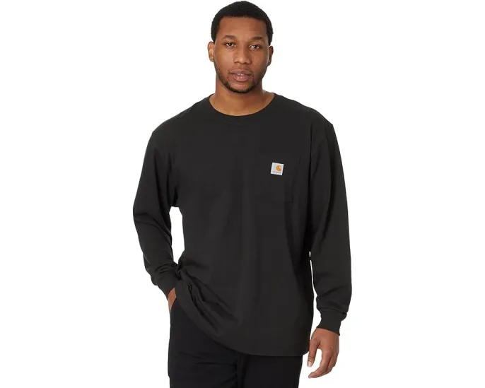 Carhartt Рабочая футболка с длинным рукавом и нагрудным карманом