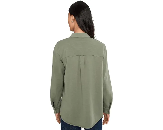 Eileen Fisher Рубашка с классическим воротником из окрашенного в готовом виде махрового полотна