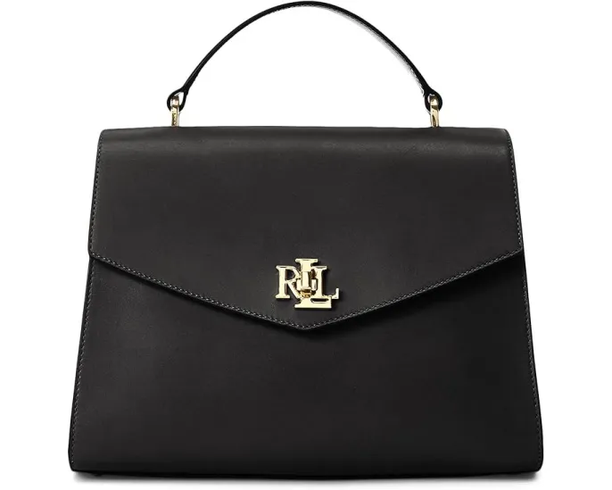 Lauren Ralph Lauren Кожаная сумка среднего размера Farrah с поворотным замком и съемным ремнем