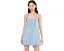 Summertime Flare Denim Min Dress in Blue