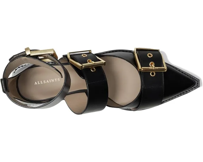 Туфли AllSaints Sutton с крупными пряжками и заостренным носком