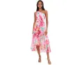 Платье принтованное с асимметричным подолом Adrianna Papell Printed High-Low