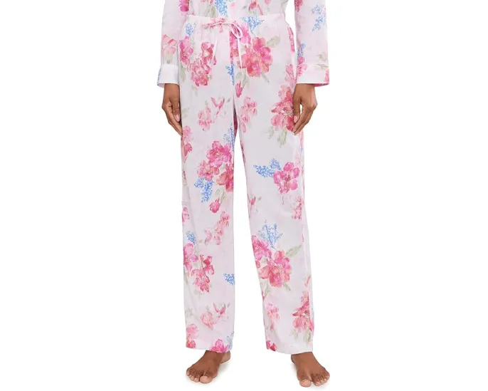 Long Sleeve Notch Collar Long Pants PJ Set