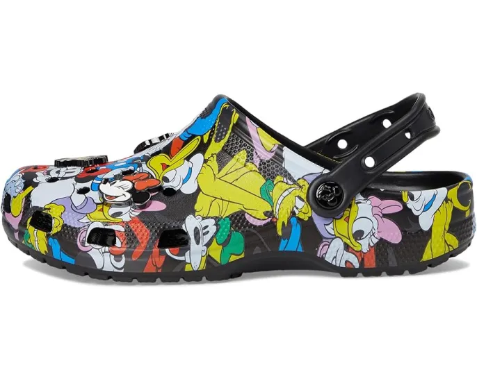 Кроксы Crocs с дизайном Микки Мауса и плюшевой головой персонажа