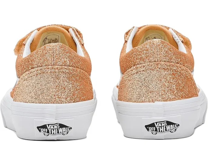 Кроссовки Vans Kids Old Skool V с блестками и застежками на липучках