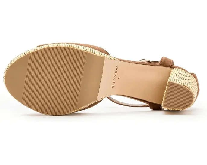 Сандалии Bernardo Valeria на платформе с высоким каблуком и регулируемым ремешком на щиколотке