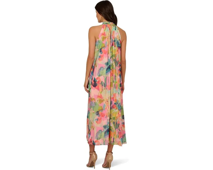 Платье-трапеция Print Chiffon с запахом и рюшами от Adrianna Papell