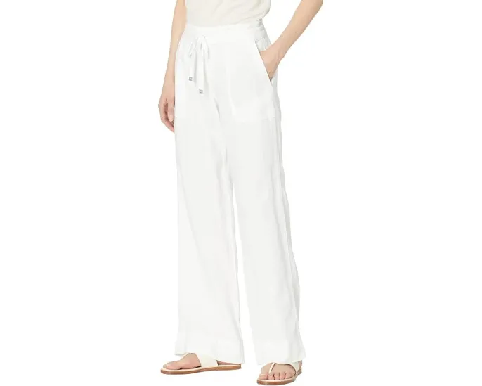 Широкие брюки из льна с эластичным поясом от Lauren Ralph Lauren
