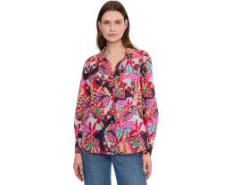 Блуза Kauai Garden Cotton Crinkle от NIC+ZOE с принтом и завязкой