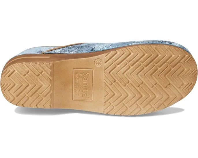 Туфли Sanita Plume на каблуке с цветочным принтом и анатомической стелькой