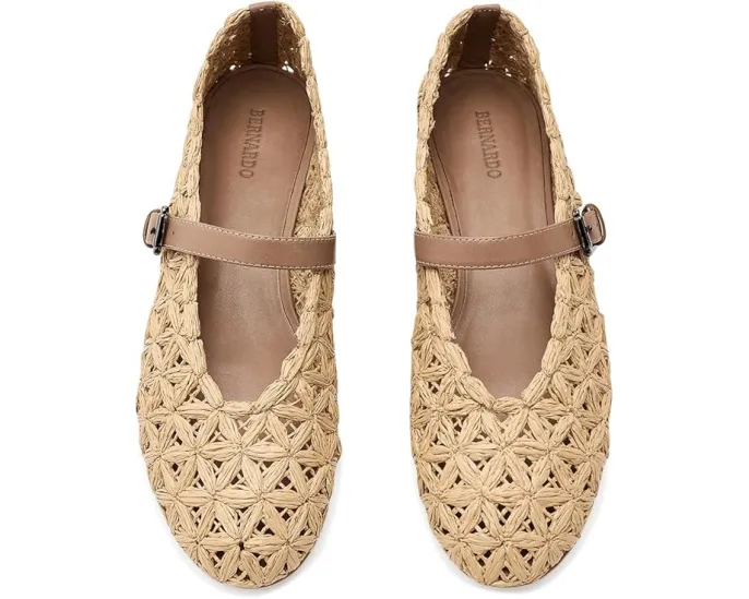 Бернардо Borden Raffia туфли из рафии с ремешком