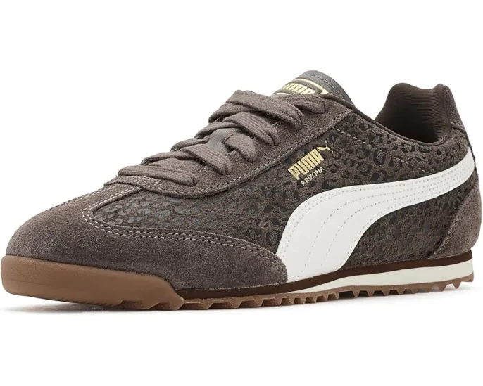 Кроссовки Puma Arizona Cat из замши с анималистичным принтом в бронзово-белых тонах