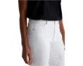 Джинсы Mari Mid-Rise Slim Straight из мягкого стрейч-денима белого цвета AG Jeans