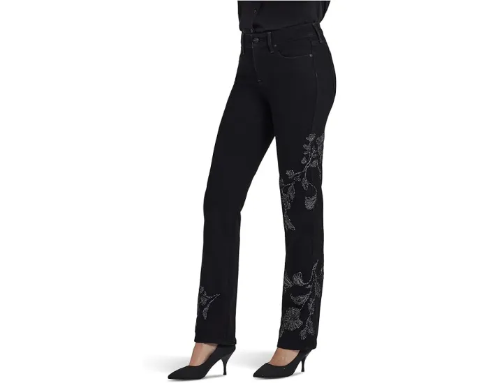 Джинсы NYDJ Petite Marilyn Embroidery укороченные с вышивкой и средней посадкой