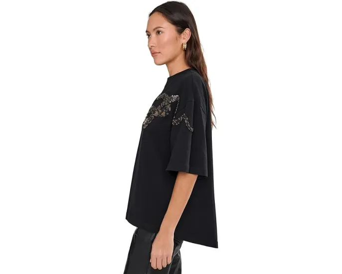 Футболка AllSaints Ouros Amelie с вышивкой бисером и пайетками