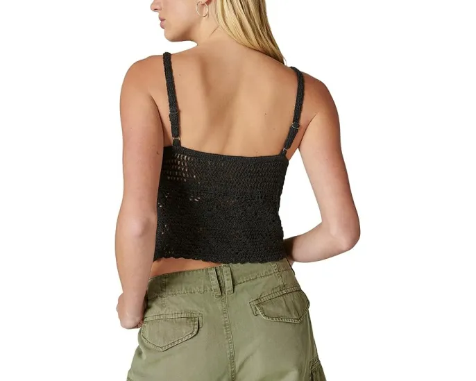 Топ Lucky Brand Crochet Tie Front с кружевной вязкой и завязками