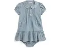 Платье из индиго-хлопка шамбре с панталонами для малышей Polo Ralph Lauren