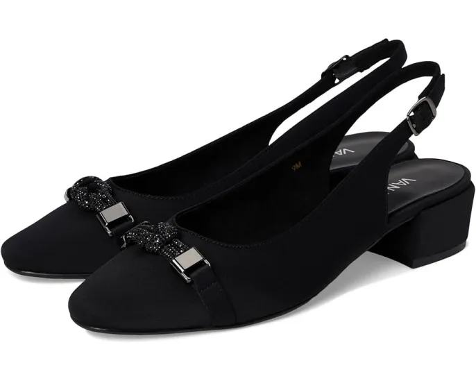 Туфли Vaneli Aldora на каблуке с ремешком и декором из камней