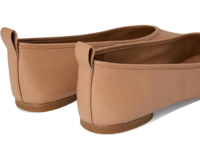 Vince балетки Vivian Slip-Ons из кожи цвета чай с квадратным носком