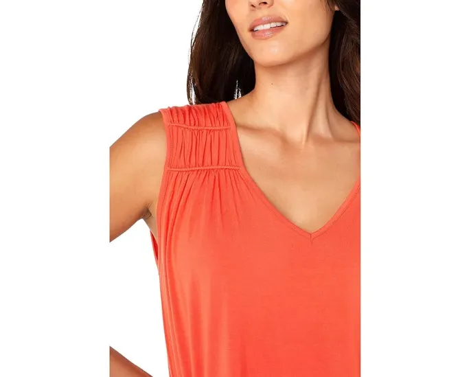 Топ Liverpool Los Angeles без рукавов с драпировкой и сборками из джерси