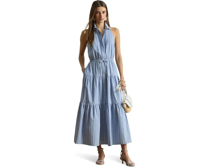 Платье-рубашка Lauren Ralph Lauren Striped Broadcloth с поясом
