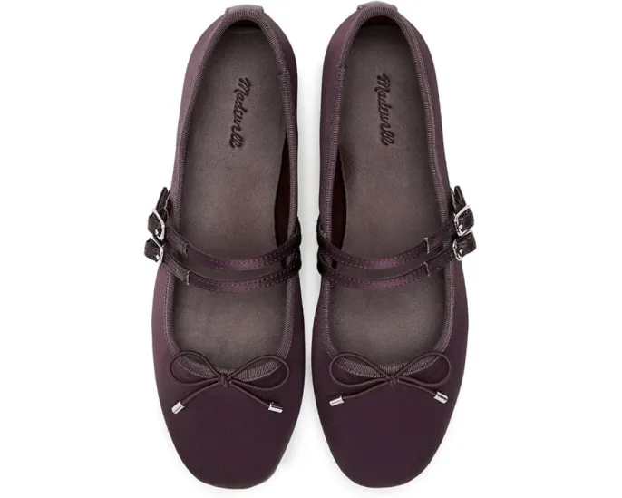 Туфли Greta Bow Double Strap с бантом из атласа Madewell