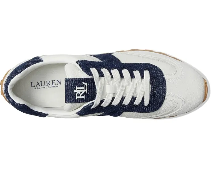 Кроссовки Lauren Ralph Lauren Dani из кожи и замши с отделкой денимом