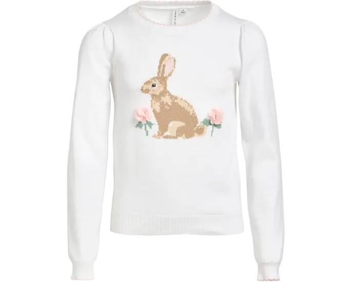 Свитер Bunny Intarsia с объемными цветами и воротником-стойкой