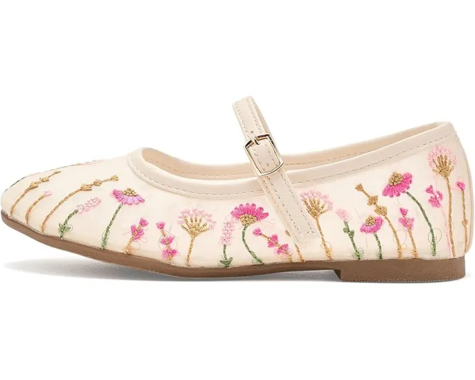 Детские балетки Mia Kids Kescia с вышитой сеткой и пряжкой