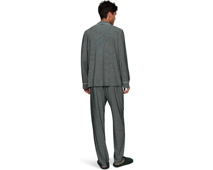 Пижамный комплект Eberjey William с принтом и контрастной окантовкой