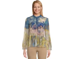 Блуза Johnny Was Charlot Mesh с подкладом и романтичным рюшами