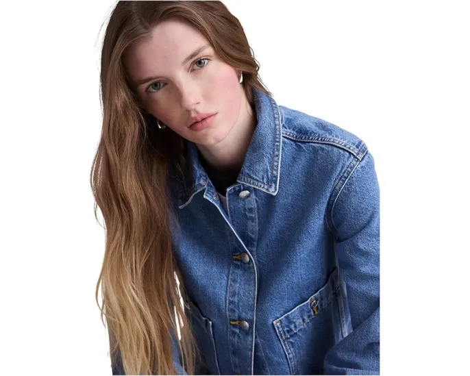 Джинсовая куртка Madewell Denim Chore Jacket с накладными карманами
