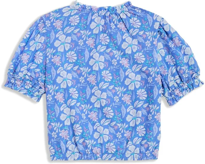 Топ Vineyard Vines Kids Emmy Pintuck с короткими рукавами и сборками