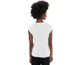 Топ Vince Relaxed Short Sleeve Drape Top с драпировкой на плече