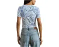 Paisley Stretch Cotton Crewneck Tee