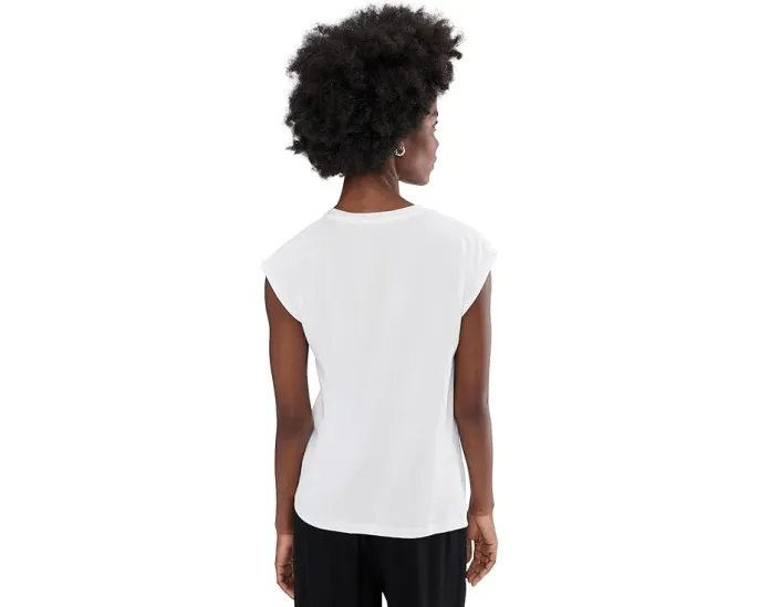 Топ Vince Relaxed Short Sleeve Drape Top с драпировкой на плече