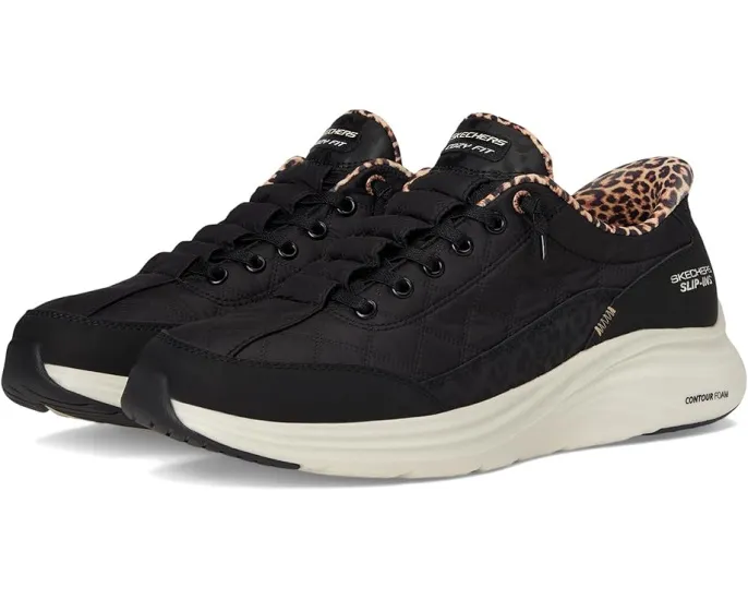 Кроссовки SKECHERS Contour Foam Cozy Fit Hands Free Slip-Ins с леопардовым принтом
