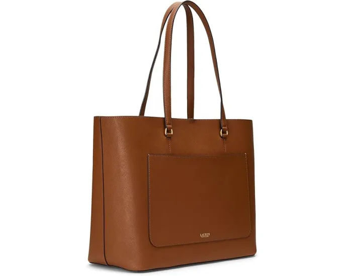 Большая кожаная сумка-тоут Lauren Ralph Lauren Crosshatch Karly