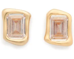 Серьги-гвоздики Molten Glass с цирконием и латунью Kate Spade New York