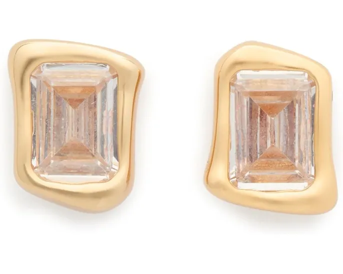 Серьги-гвоздики Molten Glass с цирконием и латунью Kate Spade New York
