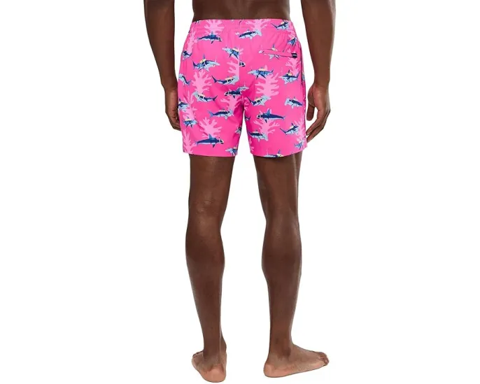 Плавки Chubbies The Great Pink Sharks 14 см с принтом под кожу акулы и защитной подкладкой